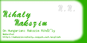 mihaly makszim business card